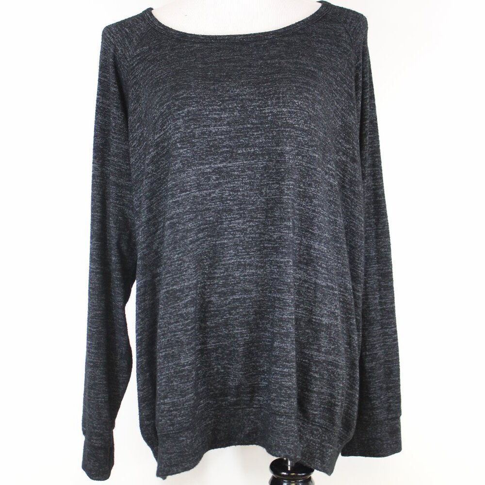 Oversized Heathered Gray Knit Sweater XXL Soft Minimalist Relaxed‎ Fit Top